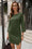 Wenrine Womens Army Green Slit Loose Shift T Shirt Dress