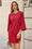 Wenrine Womens Red Slit Loose Shift T Shirt Dress