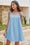 Wenrine Womens Blue Loose Sunresses Tank Mini Dress