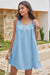 Wenrine Womens Blue Loose Sunresses Tank Mini Dress
