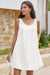 Wenrine Womens White Loose Sunresses Tank Mini Dress