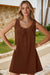 Wenrine Womens Coffee Loose Sunresses Tank Mini Dress