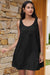 Wenrine Womens Black Loose Sunresses Tank Mini Dress