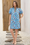 Wenrine Womens Blue Floral Puff Sleeve V Neck Dress