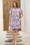 Wenrine Womens Pink Floral Puff Sleeve V Neck Dress