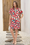Wenrine Womens Red Floral Puff Sleeve V Neck Dress
