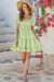 Wenrine Womens Light Yellow Smocked Off Shoulder Ruffle Babydoll Dress