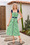 Wenrine Womens Green Floral Tie Shoulder Smocked Midi Dress