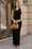 Wenrine Womens Black Ruched Tank Tops Maxi Long Skirts Sets