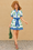 Wenrine Womens Blue Floral Button Down Dress with Belt