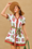 Wenrine Womens White Floral Button Down Dress with Belt