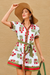 Wenrine Womens White Floral Button Down Dress with Belt