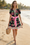 Wenrine Womens Black Floral Button Down Dress with Belt