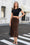 Wenrine Women Coffee Satin Lace High Low Hem Elegant Skirts