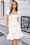 Wenrine Womens White Ruffle Swing A Line Cute Party Club Dress