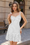 Wenrine Womens White Spaghetti Strap Polka Dot Ruffle Dresses