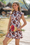 Wenrine Womens Brown Floral Button Down Collared Ruffle Dress