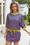 Wenrine Womens Rose Red Striped 2 Piece Sweatshirt Drawstring Skirts