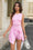 Wenrine Womens Pink Gingham Tie Waist Romper Bodycon Dresses