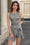 Wenrine Womens Black Gingham Tie Waist Romper Bodycon Dresses