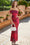 Wenrine Womens Burgundy Off The Shoulder Dress