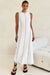 Wenrine Womens White Knit Ribbed Contrast Stitch Tank Dress