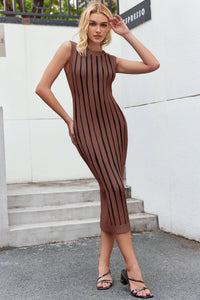 Wenrine Womens Brown Mock Neck Knit  Sweater Dress