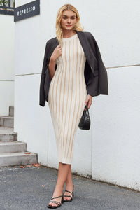 Wenrine Womens Creamy-White Mock Neck Knit  Sweater Dress