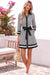 Wenrine Womens Black Striped Button Down Mini Shirt Dress