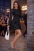 Wenrine Womens Black Mesh Floral Dresses
