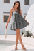 Wenrine Womens Black Plaid Mini Sundress