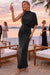 Wenrine Womens Black Bodycon Maxi Dress