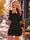 Wenrine Womens Black Fringe Sweater Dress
