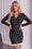 Wenrine Womens Black Button Down Mini Dress