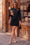 Wenrine Womens Black Button Down Mini Skirt Sets