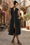 Wenrine Womens Black Smocked High Slit Flowy Midi Dress