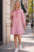 Wenrine Womens Burgundy Plaid Shirt Dresses