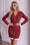 Wenrine Womens Burgundy Button Down Mini Dress