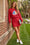 Wenrine Womens Burgundy 2 Piece Skirt Sets
