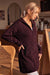 Wenrine Womens Burgundy Striped Sweater Dress
