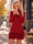 Wenrine Womens Burgundy Fringe Sweater Dress