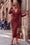 Wenrine Womens Burgundy Sweater Midi Dress