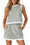 Wenrine Womens Army Green Gingham Tank Skirt Set