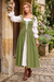 Wenrine Womens Army Green 2 Piece Lace Up Dress