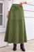 Wenrine Womens Army Green Faux Suede Maxi Skirt