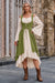 Wenrine Womens Army Green 2-Piece Renaissance Dress