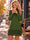 Wenrine Womens Army Green Fringe Sweater Dress