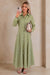 Wenrine Womens Army Green Long Sleeve Maxi Dress