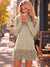 Wenrine Womens Khaki Fringe Sweater Dress