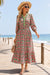 Wenrine Womens Green Boho Floral Flowy Dresses